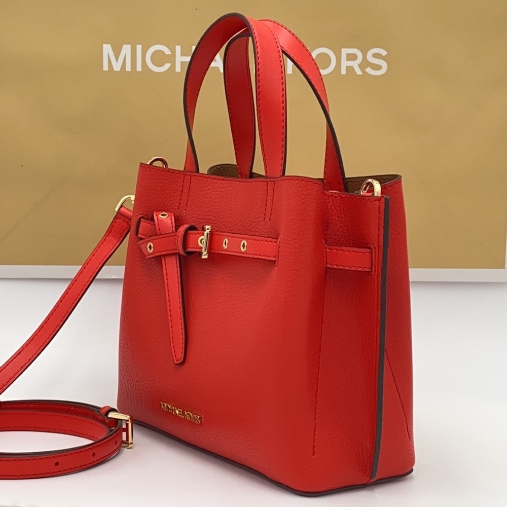 MICHAEL KORS EMILIA SMALL SATCHEL DARK SANGRIA - Picture 7 of 15